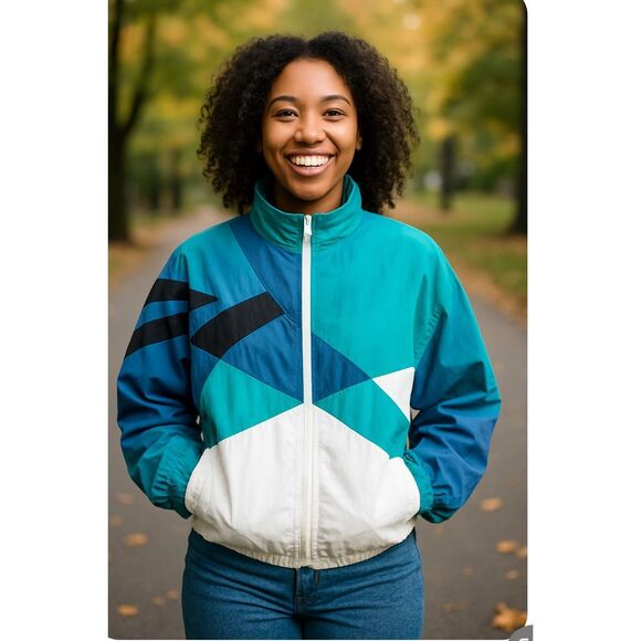 Aviat Sportif Vintage 80’s/90’s Color Block Oversized Windbreaker Size Large (Un - Picture 1 of 11